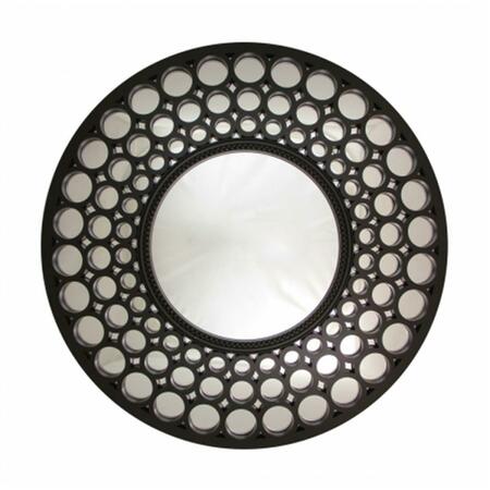 PURELY PECAN 24.75 in. Glamorous Cascading Orbs Black Framed Round Wall Mirror 31812236
